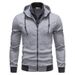 Fashion Casual F Ake Two-Piece Slim Fit Color-Block Hooded Cardigan Sweatshirt New Men's Style_desvips.com