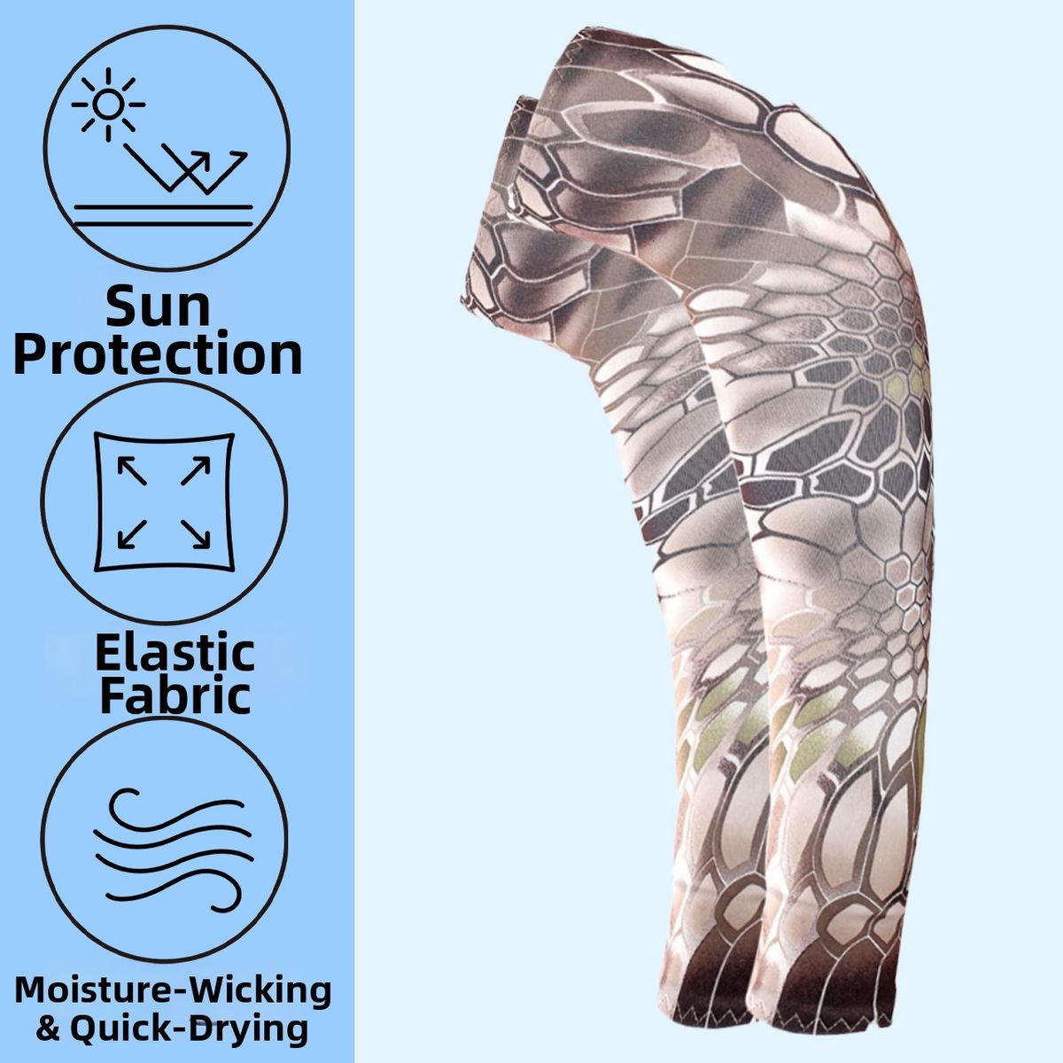 Ice Silk Arm Sleeves For Sun Protection Quick Drying Breathable Loose Fit For Outdoor Driving Cycling Sports & Running_desvips.com