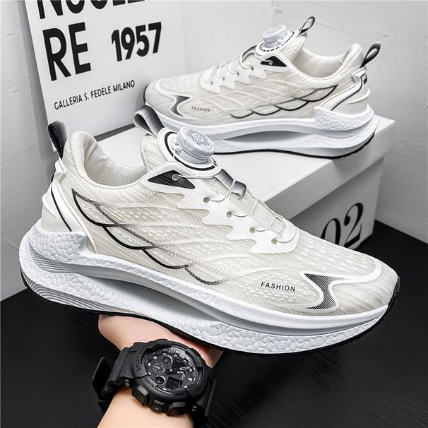 Men's Shoes Spring And Summer, New Model With Rotating Buckle, Thick-soled Dad Shoes, Mesh Breathable, Lightweight_desvips.com