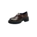 French Wool Womens British Style Spring Fashion Casual Thick Sole Added Single Small Leather Shoes 240904_desvips.com