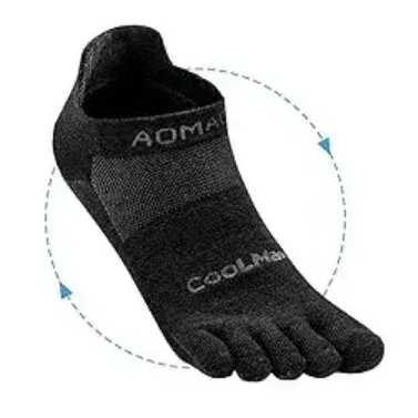 Toe For Men And Women Athletic Running Coolmax Five Finger Ankle/Quarter Socks Breathable Quick Dry Lightweight, 3 Pairs_desvips.com