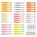 61Pcs/Set Soft Lure Kit Soft Fishing Lure 6cm/7.5cm 1.3g/2g Jig Head Hook 3cm 3.5g Fishing Hooks With Fishing Tackle Box Swivel_desvips.com