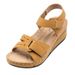 New Women's Slope Heel Magic Buckle Thick Sole Large Mom Sandals_desvips.com