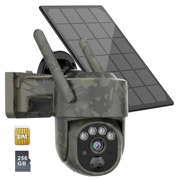 4G Solar Camouflage Hunting Surveillance Camera 360 Degree High Definition Indoor And Outdoor_desvips.com