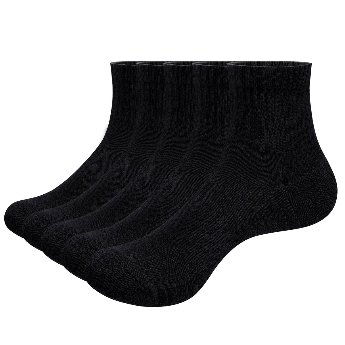YUEDGE Men And Women Casual Everyday Gym Training Athletic Wicking Cushioned Breathable Cotton Quarter Crew Socks ,5_desvips.com