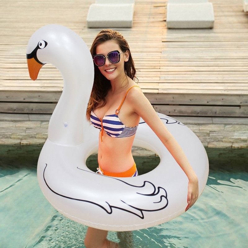 Black Toucan Inflatable Pool Float For Adults - Heavy-Duty PVC Animal Swim Ring (Supports 300lbs UV-Resistant Non-Slip Seat)_desvips.com