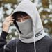 001 Men's Winter For Cycling, Cold-Proof Face Mask, Integrated Warm Neck Gaiter, Hooded, Fleece-Lined, Thickened, Windproof_desvips.com