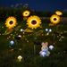 Solar-powered Sunflower-shaped Outdoor Artificial Flower Lawn Decor Light_desvips.com