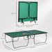 Tischtennisplatte Tischtennis-Set, Klappbar, 8 Rollen, Inkl. Schläger U. Bälle, 274 Cm X 152.5 Cm X 76 Cm, Grün_desvips.com