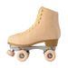 Adult double-row skates Green roller skates Metal stand Roller skates four-wheel skates_desvips.com
