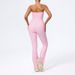 Xijia European And American Peach Hip Lift Halter Neck Sports Jumpsuit For Women Casual Slightly Flared Fitness Yoga_desvips.com