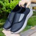 Men's Orthopedic Diabetic Leather Sneakers Adjustable Hook & Loop Wide Fit Open For Swollen Feet Comfortable Walking_desvips.com