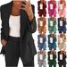Women's new fashion button slim lapel cardigan temperament blazer suit_desvips.com
