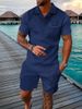Men's Fashion Casual Suit 3D Digital Printing Zipper Short Sleeve Men's Shorts_desvips.com