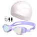 4pcs/set Adult Swimming Goggles Swimming Cap Set HD Men's Waterproof And Anti Fog Glasses Women's Swimming Cap Nose Clip Earplugs Swimming Equipment_desvips.com