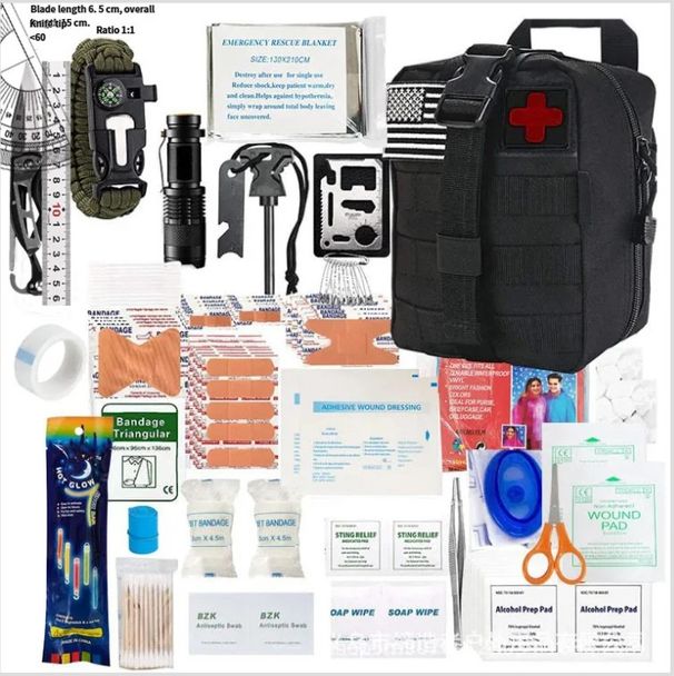 Cross-border Outdoor Camping Gear Tool Kit Wilderness Survival Emergency Bag Multi-functional Combination Set_desvips.com