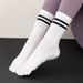 Women's Non-Slip Yoga Socks Professional Five-Finger Design For Fitness Running Pilates Mid-Calf Jump Rope Pressure Socks_desvips.com