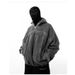 2025 American Style Trendy Brand Single Long Eye-Exposing Hat Design Hooded Cardigan Sweatshirt Full Face Zipper_desvips.com