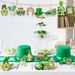 St. Patrick's Day Decorative Clover Ornament, Gnome Hanging Decoration, Festive Wooden Hollow Decoration_desvips.com