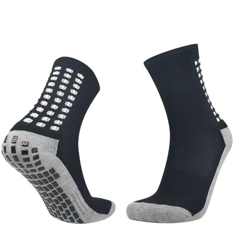 Soccer Socks Gray Thick Towel Bottom Football Socks Football Professional Sports Training Silicone Anti Slip Anti Friction Mid Tube Socks_desvips.com