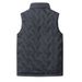 Men's Fleece-Lined Vest With Stand Collar - Trendy Winter Padded Sleeveless Jacket, Warm & Stylish Casual Layering (Black/Gray, L-5XL)_desvips.com