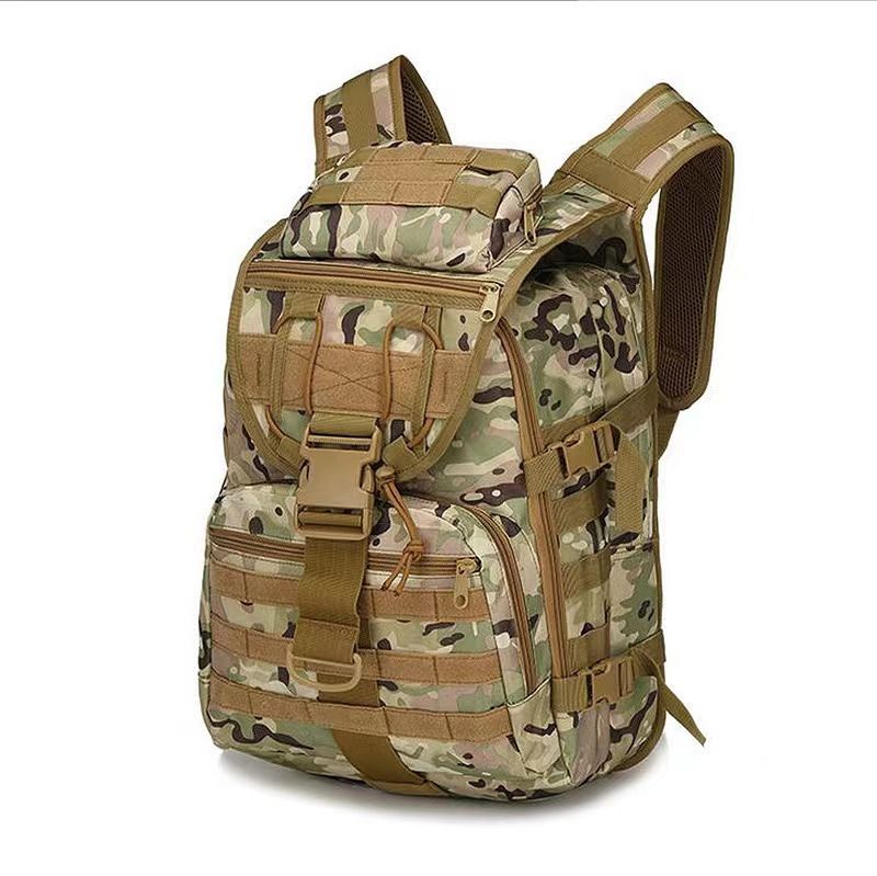 Solid Color Outdoor Tactical Backpack Large Capacity Expandable Waterproof Wear-Resistant Backpack Hiking Cross-Country Backpack Camouflage Backpack_desvips.com
