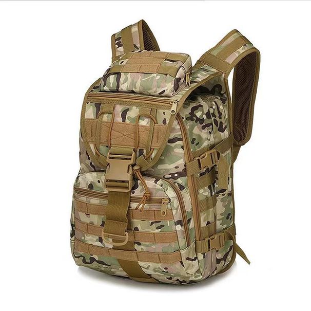 Solid Color Outdoor Tactical Backpack Large Capacity Expandable Waterproof Wear-Resistant Backpack Hiking Cross-Country Backpack Camouflage Backpack_desvips.com
