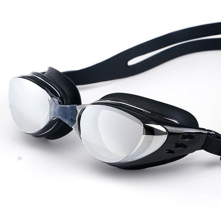 Cross-border Electroplated Myopia Goggles, Black Gray, Waterproof, Anti-fog, High-definition Swimming Goggles For Men_desvips.com