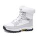 Women's Winter Snow Boots With Faux Fur Lining, Waterproof & Slip-Resistant, High-Top Warm Ankle Boots For Men And Women, Casual Lace-Up Thermal Shoes_desvips.com