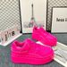 2025 New European Style Rivet Thick-Soled White Sneakers Genuine Leather Platform For Women Petite Height-Increasing_desvips.com