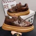 Retro Monogram Chunky Sneakers Men's Leather Platform Casual High End Ultra Light Thin Soft Sole Outdoor Hiking Travel_desvips.com