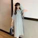 Dongdaemun Korean Style Casual Polo Collar For Women Summer New Plus Size Loose Slimming Long Dress Trendy_desvips.com