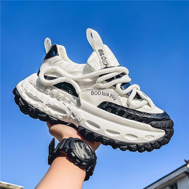Trendy Dad Sneakers Thick Bottom Heightening Men's Casual Sports Shoes Spring Summer New Style Round Toe Low Top EVA_desvips.com