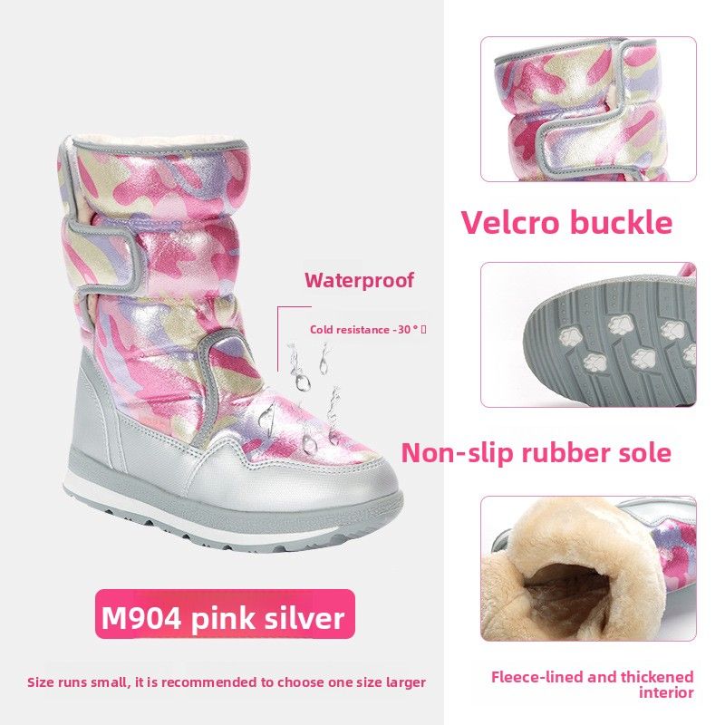New Model Phibee Little Elephant Outdoor Boots Non-Slip Warm Fleece Lined Thickened Snow Shoes Thick Sole_desvips.com