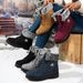 Women's Winter Snow Boots - Fleece Lined Ankle Boots With Non-Slip Sole, Warm & Comfortable For Cold Weather_desvips.com