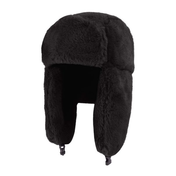 LazyZoom Adult Winter Comfortable Plush Russian Windproof Full With Ear Flaps Warm Cold-Proof Skiing Cycling Trapper Hat_desvips.com