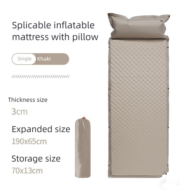 Egg Nest Polka Dot Automatic Mattress Outdoor Air Cushion Bed Camping Inflatable Ground Picnic Mat E18_desvips.com