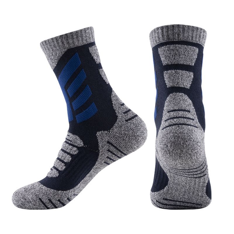 Men's Mid-Calf Ski For Autumn And Winter, Thickened Towel Bottom, Sweat-Absorbing, Anti-Chafing, Thermal Wool Socks_desvips.com