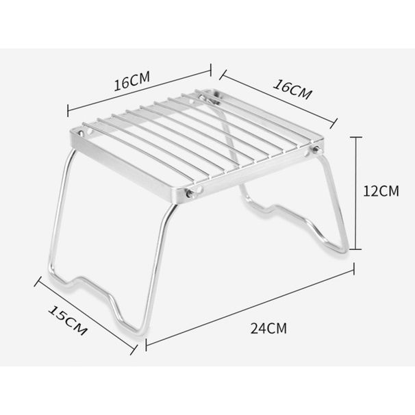Outdoor Stainless Steel Burner Stand, Portable Folding Barbecue Rack New Model_desvips.com