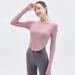 With Chest Pad Threaded Slimming Sports Long Sleeve Quick-Dry Running Internet Celebrity Elastic Fitness Top Slim Fit_desvips.com