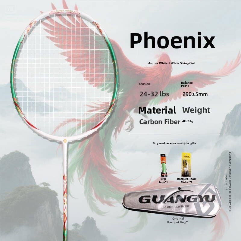 Lightweight Carbon Fiber Badminton Racket High Tension Offensive 4U For Competition Single Racket_desvips.com