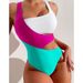 2025 New Sexy Color-Block One-Piece Swimsuit For Women, INS Style, Conservative Bikini, Hot Spring Swimwear_desvips.com