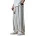 Men's Summer Loose-fitting Linen With A Drapey Feel, Wide-leg Casual Trousers, New Chinese-style Large-size Cotton-linen_desvips.com