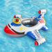 Kids Airplane Inflatable Swim Ring Thickened PVC Pool Float With Anti-Tip Design & Steering Wheel (Includes Repair Kit & Hand Pump)_desvips.com