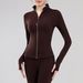 Autumn Winter New Sports Jacket Cycling Set Yoga Outfit Women Slim Fit High-End Fitness Long Sleeve_desvips.com
