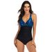 2023 Swimsuit Women, Half-Print Sexy Conservative One-Piece Swimwear For Women_desvips.com