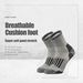 Men's Merino Wool Moisture Wicking Outdoor Thicken Warm Hiking Heavy Cushion Quarter Socks 4 Pairs Euro Size 43-46_desvips.com