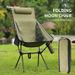 Outdoor Camping Aluminum Alloy Moon Chair Outdoor Folding Fishing Chair Cup Bag With Pillow Three Colors Optional Sketch Camping Chair_desvips.com