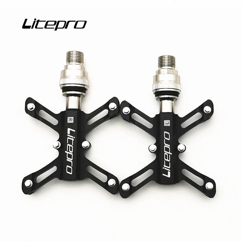 Litepro Ultra-light Folding Bike Butterfly Quick Release Pedal Lightweight Aluminum Alloy DU Bearing_desvips.com
