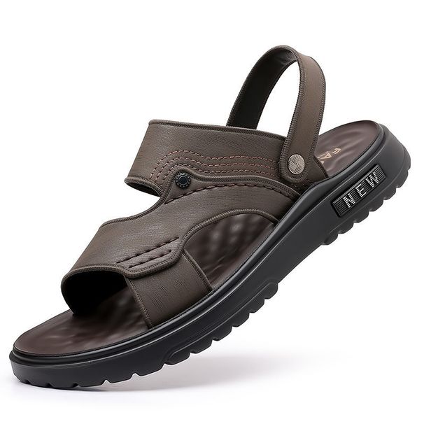 Men's sandals new summer non-slip wearable outside slippers outdoor casual dad middle-aged beach shoes_desvips.com